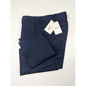 Theory Men's Mayer Prestige Navy Plaid Regular Fit Suit Pants Size 34 MSRP $225